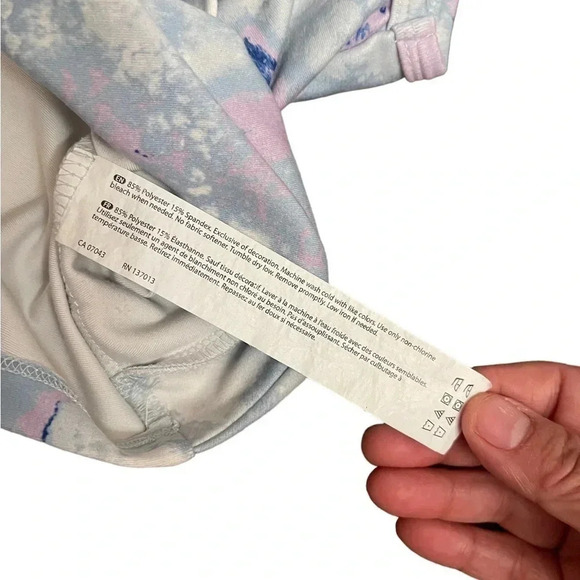 Wildfox Sweat Twisted Long Crop Top Marble Blue Pastel Pink Blue Womens Size XL - Picture 8 of 11